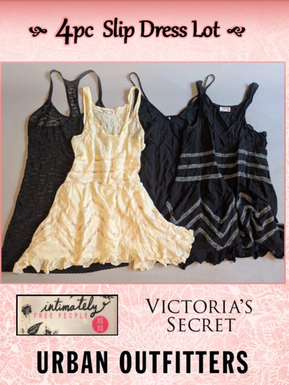 4pc Lot Slips- Free People, Victoria's Secret